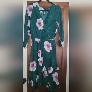 Floral Green and Pink Dress #12
